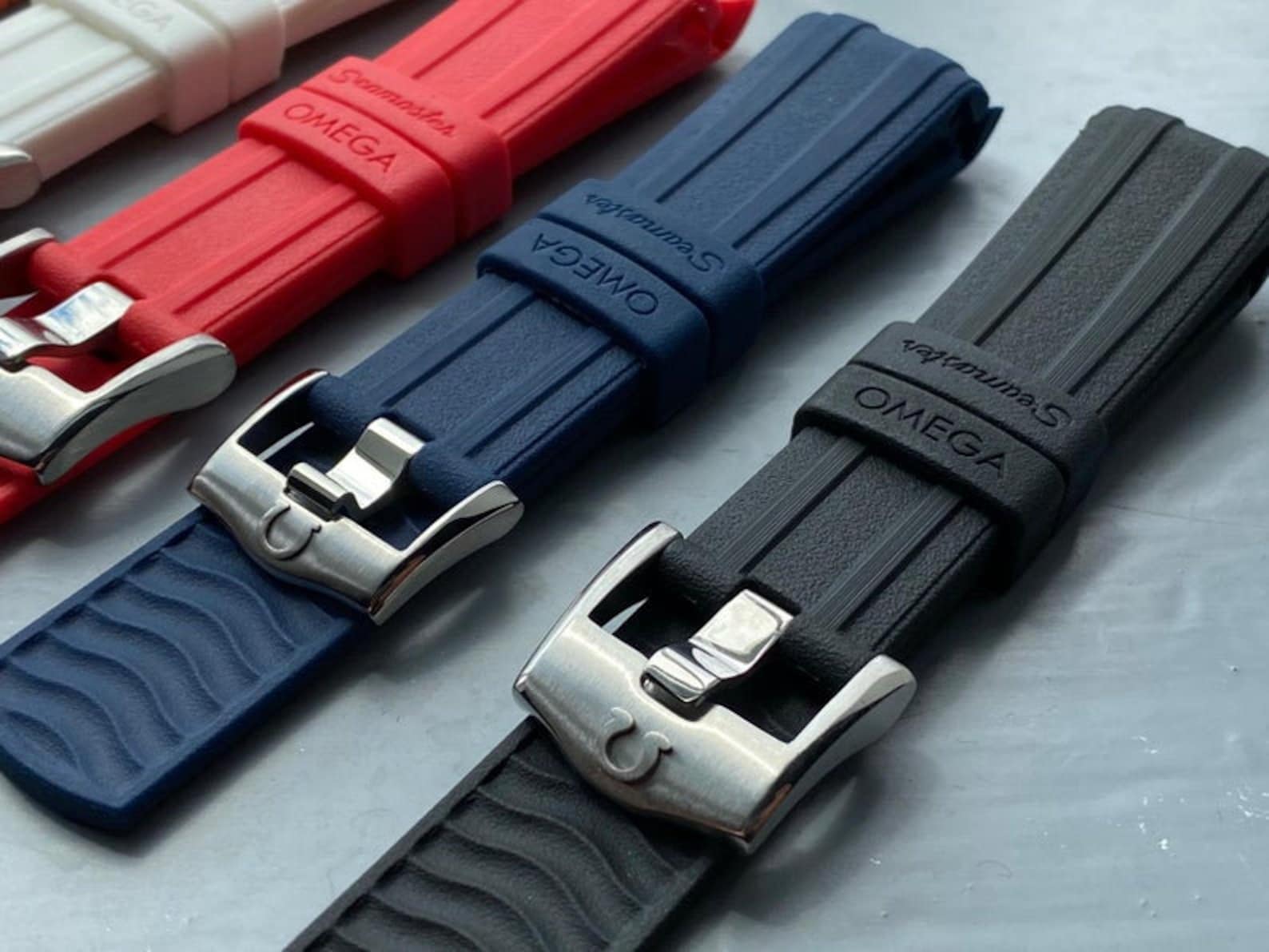 20mm Omega Rubber Strap 5 Color Fits Omega Seamaster Diver Etsy