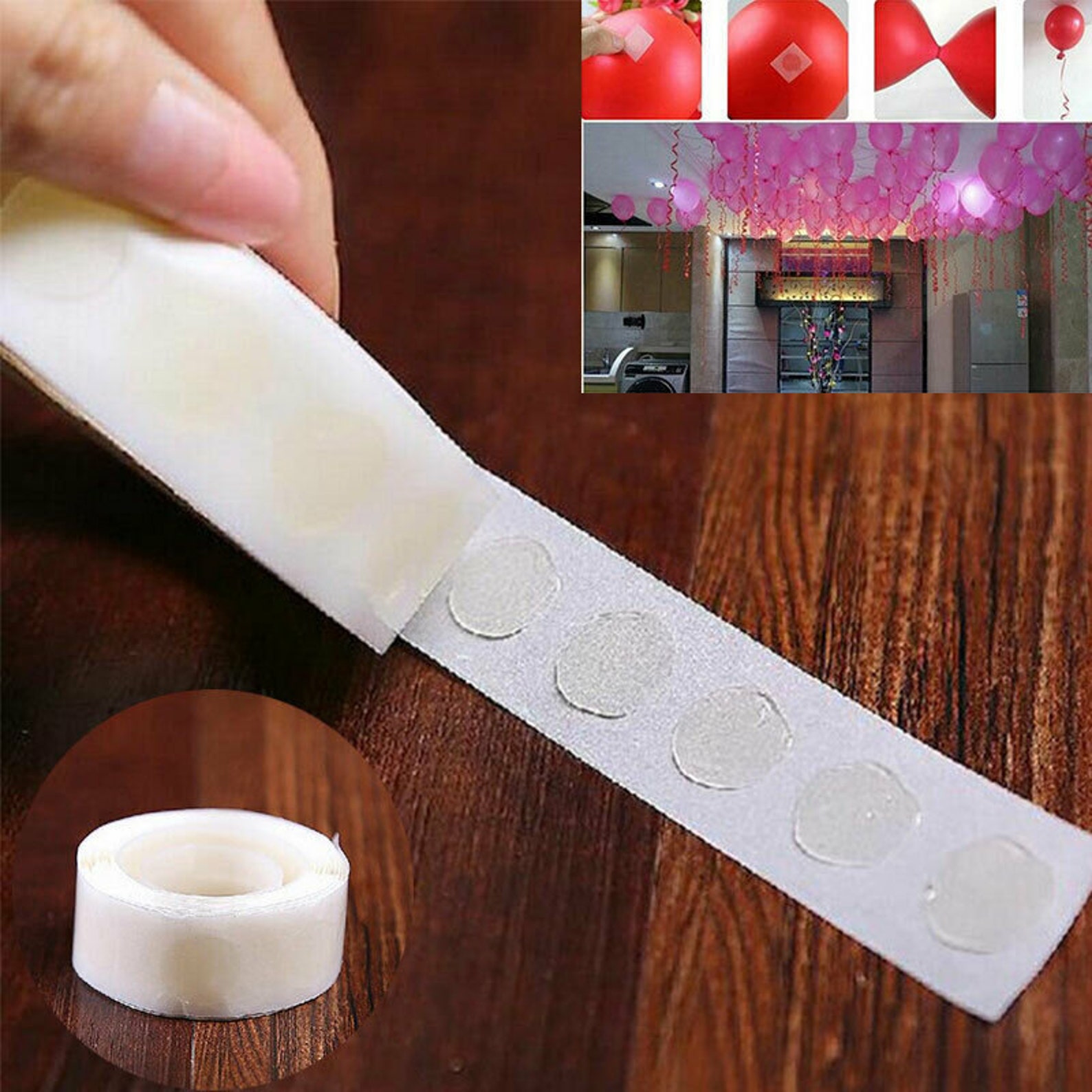 2 rolls/200 dots Adhesive Balloon Tape Double Sided Glue Dots Etsy