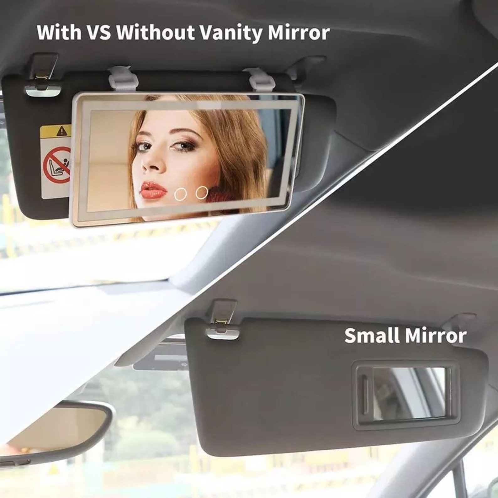 Car Visor Vanity Mirror Car Makeup Mirror with LED Lights Etsy