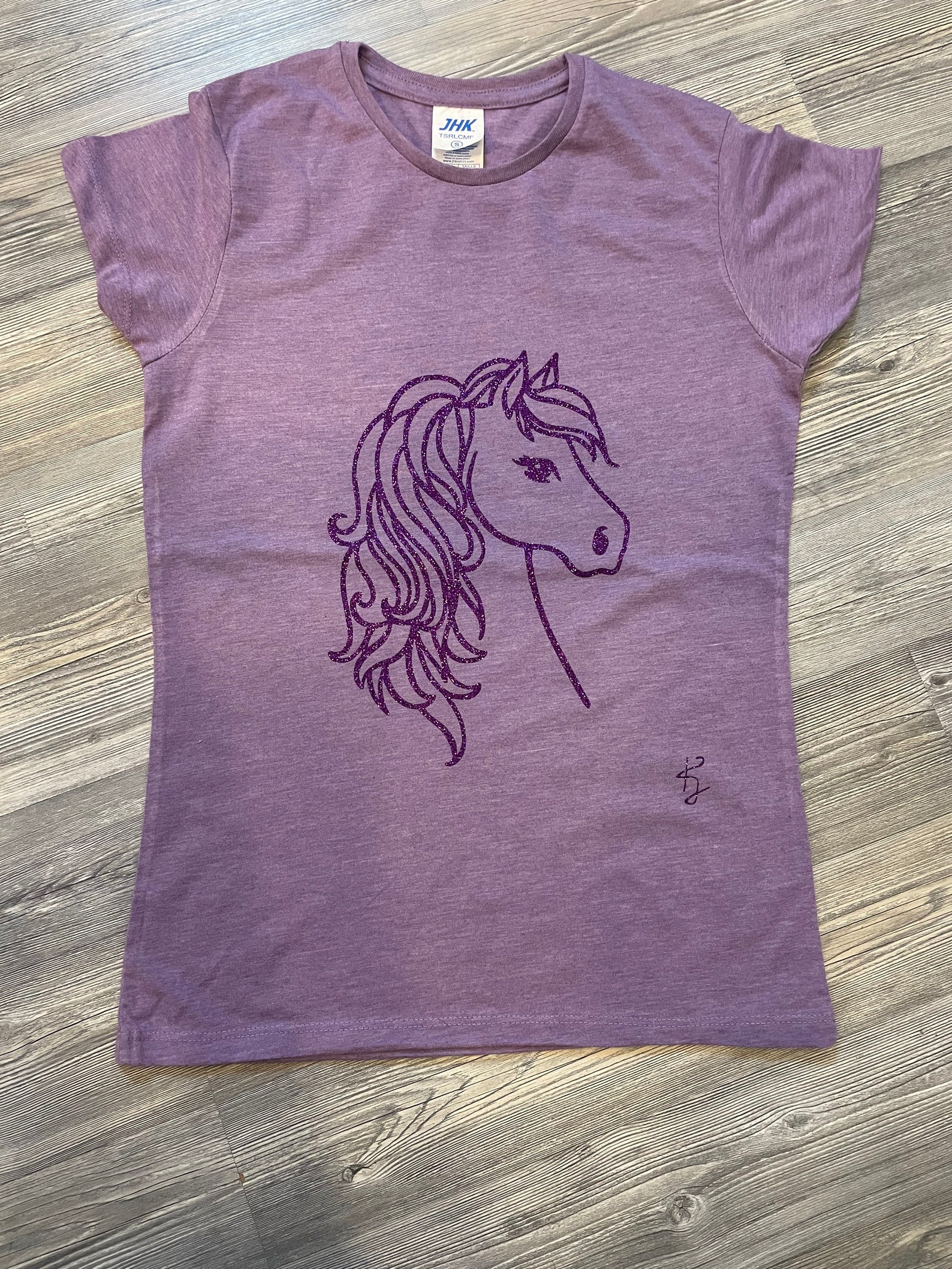 Girls Horse Shirt Tshirt Glitter Etsy