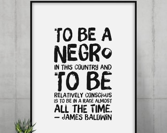 James Baldwin Zitat Poster: Schwarze Geschichte Empowerment Wandkunst