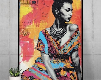 Afrocentric Wall Art, Black Art Prints, Black Woman Art, Black Girl Wall Art, African Wall Art, African American Art, Abstract Black Art
