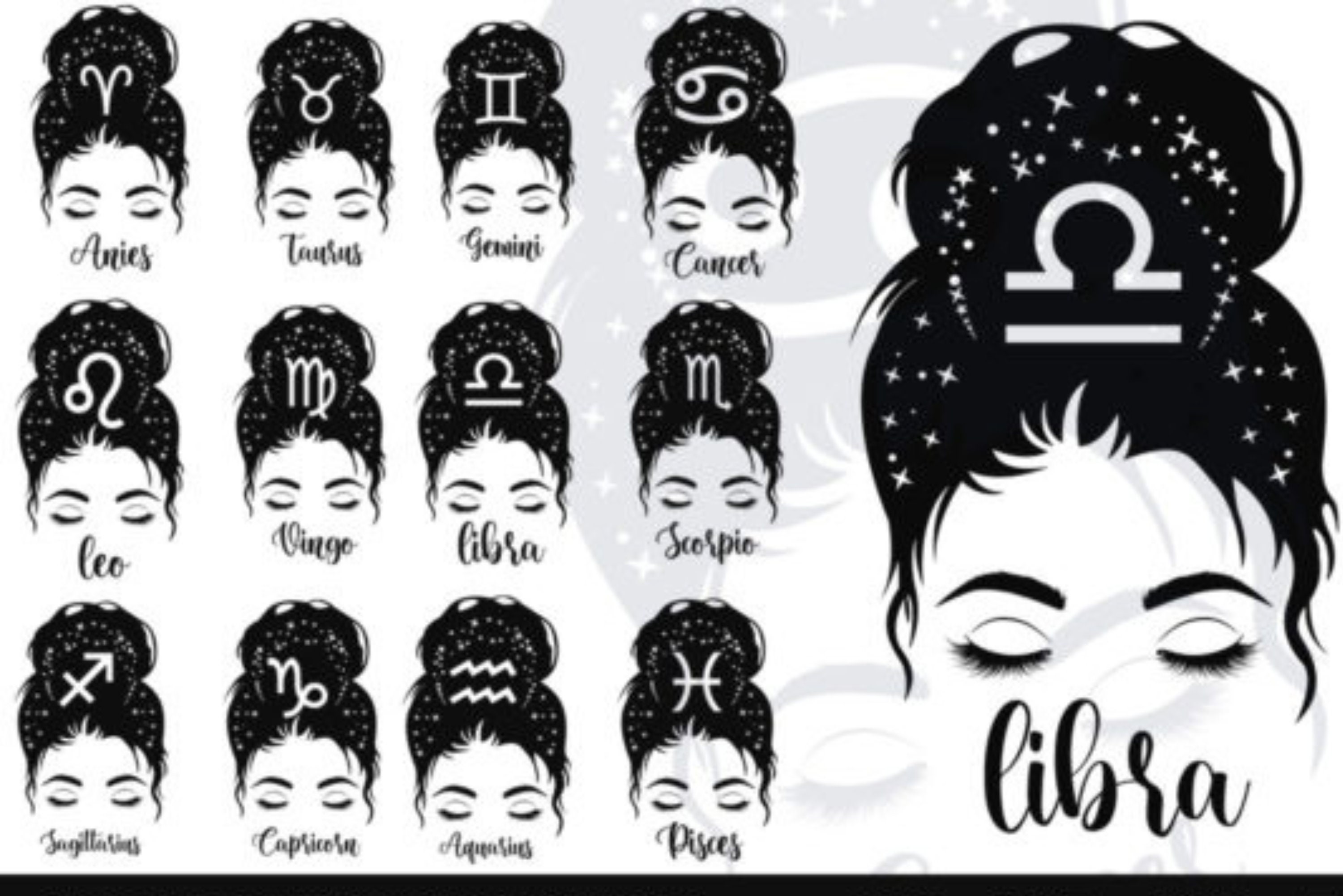 Zodiac Symbols SVG, Zodiac Signs SVG Bundle, Astrology Signs Svg