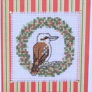 Kookaburra Christmas Cross Stitch Pattern Instant Download PDF Australian Bird