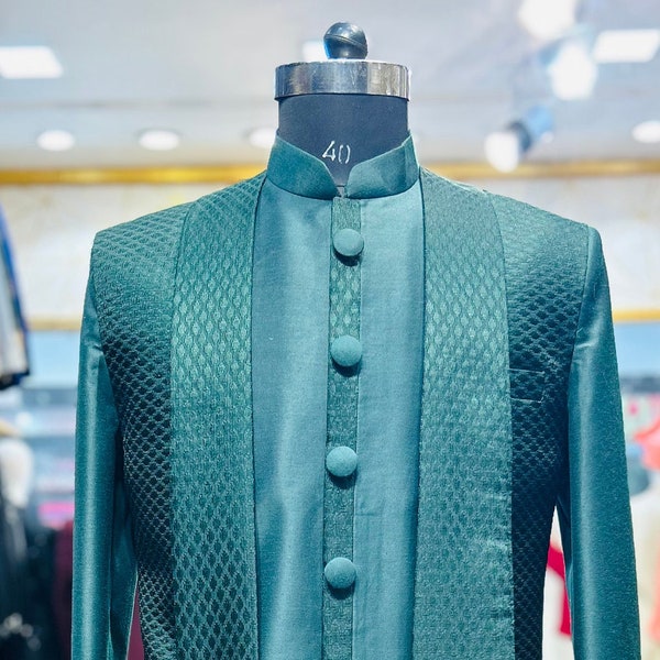 Shrug Style Indowestern Suit With Labada and Pants for Wedding ...