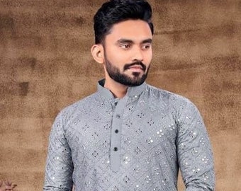Herrpyjamasset med spegeleffekt: Festlig Diwali Eid-outfit