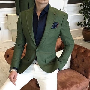 Green Coloured Blazer for Men Jacket for Men Coat for Men - Etsy