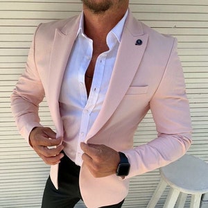 Pink blazer outfit mens new arrivals