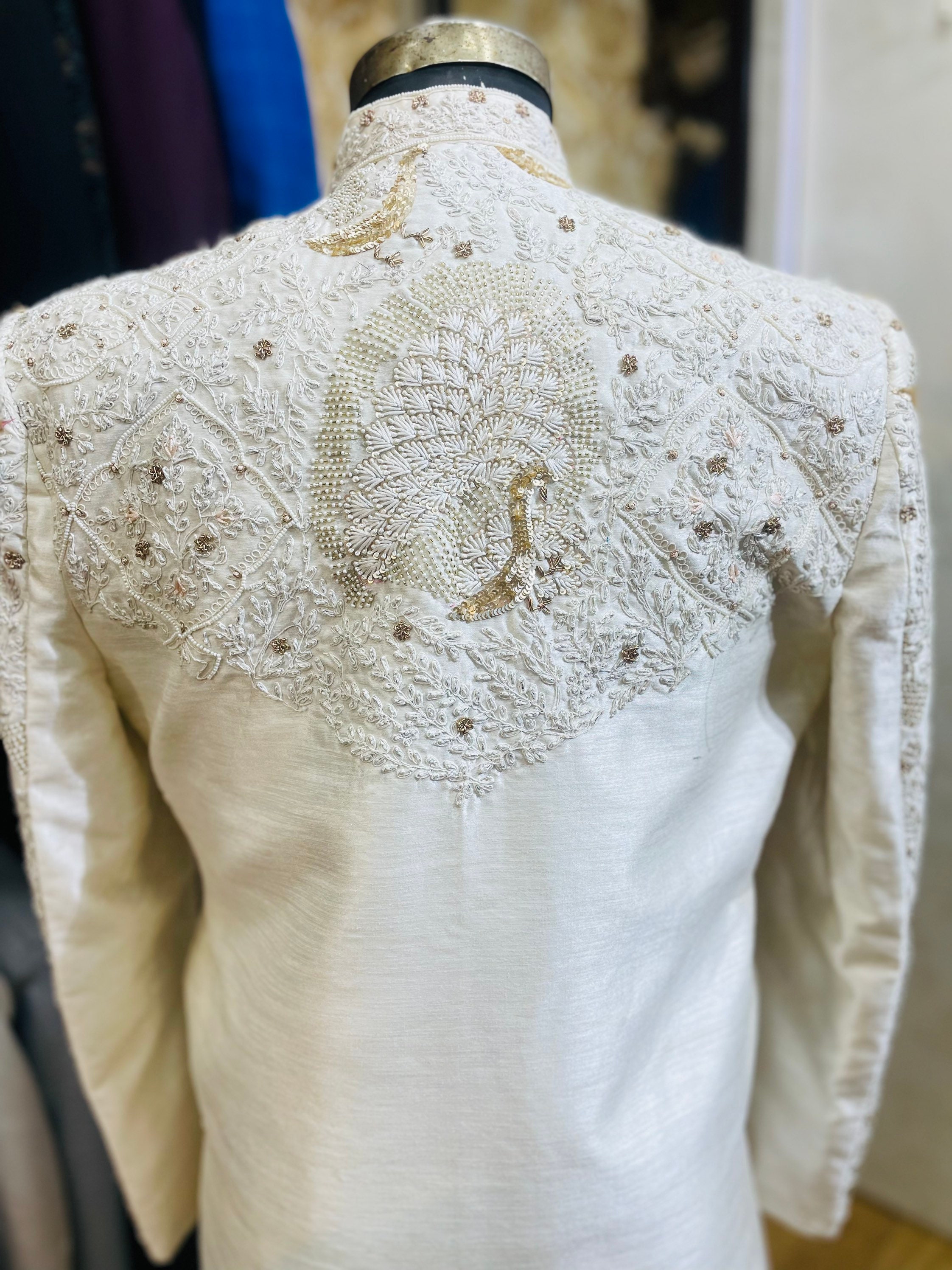 Ivory Hand Embroidered Designer Sherwani main image 0