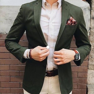 Olive coloured blazer for men  Jacket for men |Coat for men | Casual jacket |Boys blazer | Blazers for grooms men | Prom wear Blazer