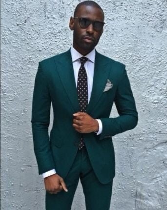 Green Two Piece Suit Vest for Men Wedding Suit Jacket for Men Groom ...