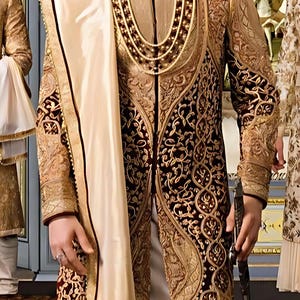 Groom golden embroidered sherwani Wedding sherwani Men sherwani suit Indian mens ethnic Zari sherwani Groom suit Men sherwani suit tailors