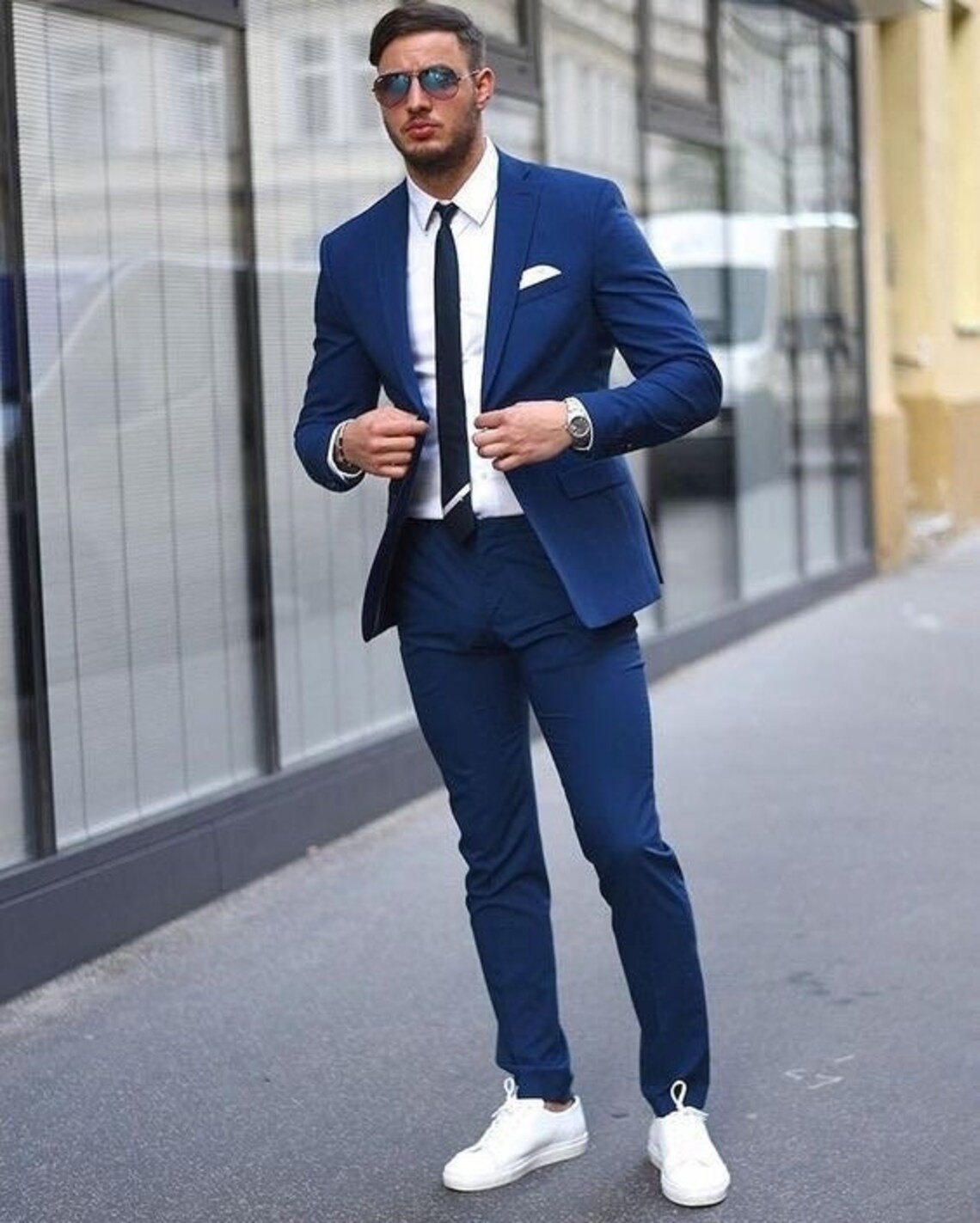 Blue Two Pieces Suit for Men Suit for Groom African Men Wedding Suit ...