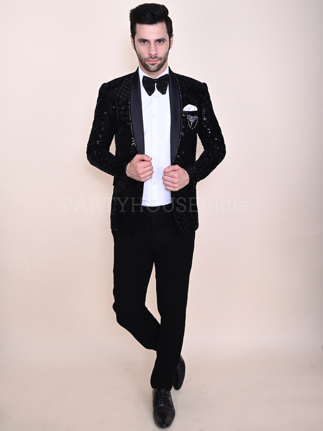 Black Tuxedo With Bow-Tie Suit T-Shirt
