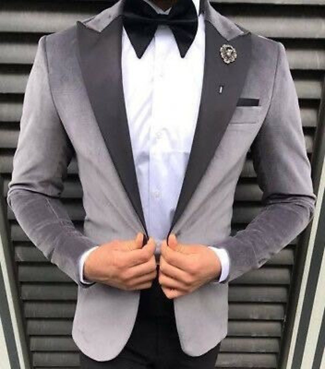 Grey Coloured Velvet Blazer for Men Jacket for Men Velvet - Etsy