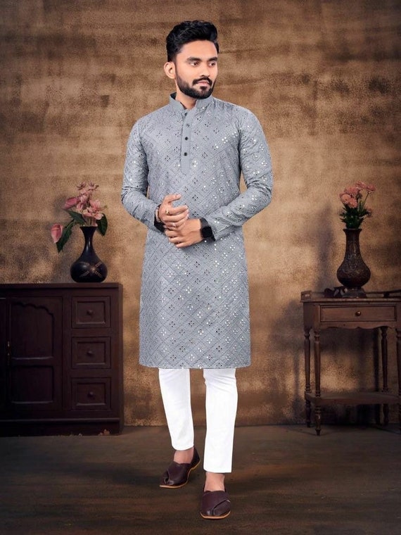 Buy Blue Chanderi Silk Kurta And Dhoti Pant Set For Men by PUNIT BALANA  Online at Aza Fashions.