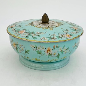 Midcentury English Floral Candy/Trinket Tin - Made in England