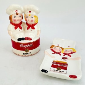 Vintage Campbell&#39;s Soup Kid&#39;s Chef Kitchen Sponge Holder and Spoon Rest