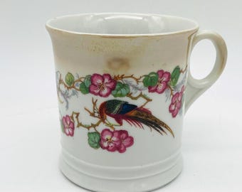 Antieke bloemenporseleinen glansspoeling scheermok - Duitsland 178