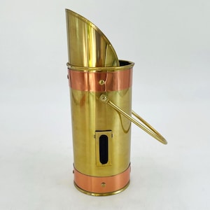 Vintage Copper and Brass Match Holder - Fireplace Accessories