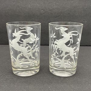 Midcentury Leaping Gazelle 6 oz. Saft/Cocktailgläser, 2er-Set - Bund Glas