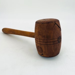 Vintage Handmade Solid Wood Mallet