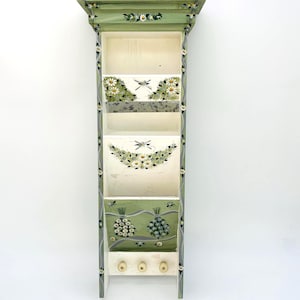 Vintage Hand Painted Wood Wall Letter Holder by Kathy Hatch Vintage Herb Collection