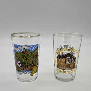 Weinfest Shooter Shot Glasses, Set of 2/Vintage German Shot Glasses