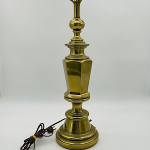 Stiffel 32&quot; Mid Century Brass Table Lamp