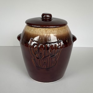 McCoy Brown Drip Glaze Cookie Jar #7024/Mid Century Cookie Jar