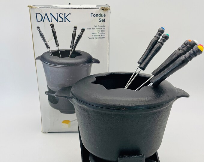 Dansk Cast Iron Fondue Set Etsy