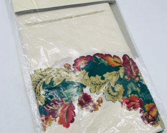 Vintage Autumn/Fall Cotton Blend Oval 60" x 84" Tablecloth - Fashion Classics, Table Linens by Fashion Industries