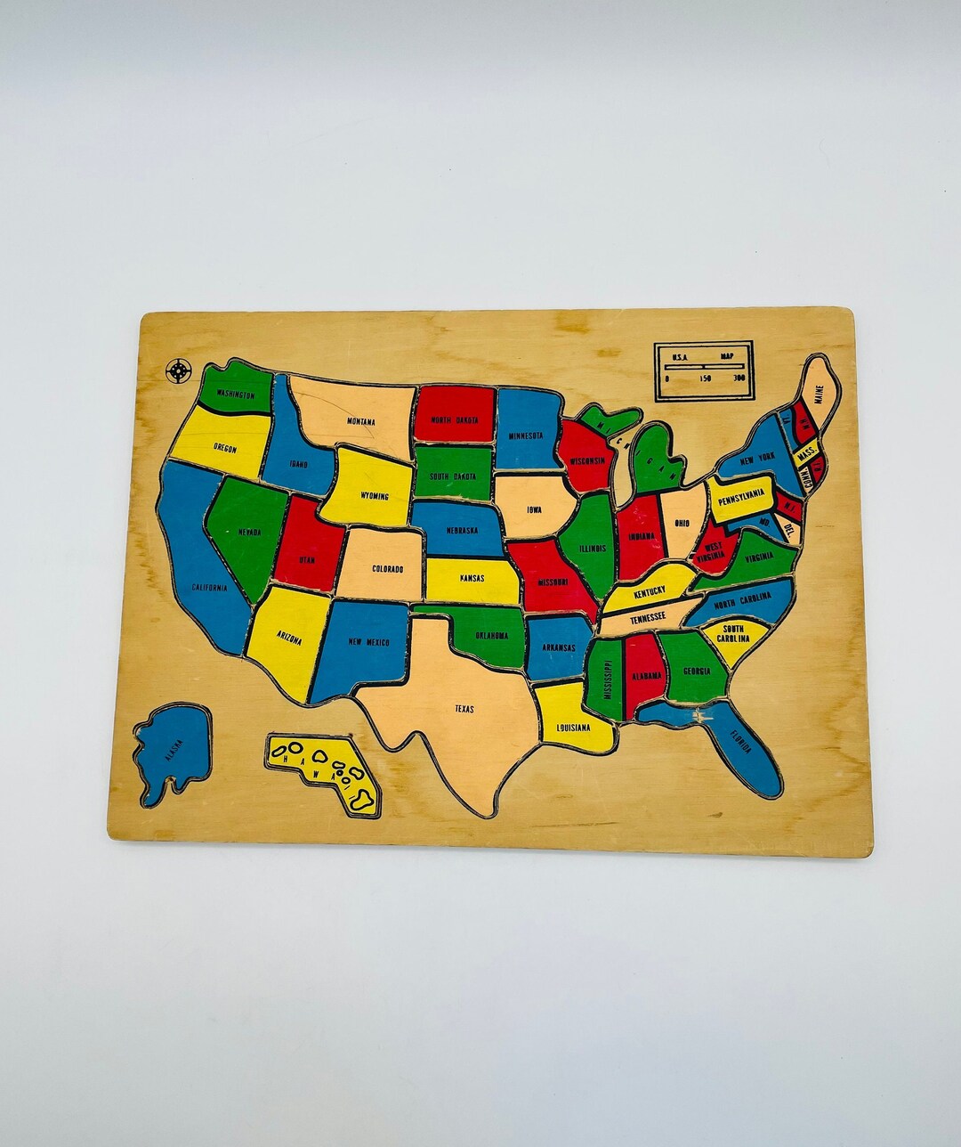 Chadwickmiller Wooden United States Map Puzzle/educational Puzzle Etsy