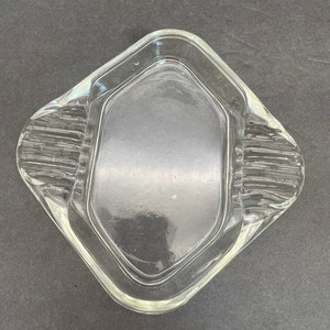Vintage Clear Glass Square Ashtray/Trinket Dish