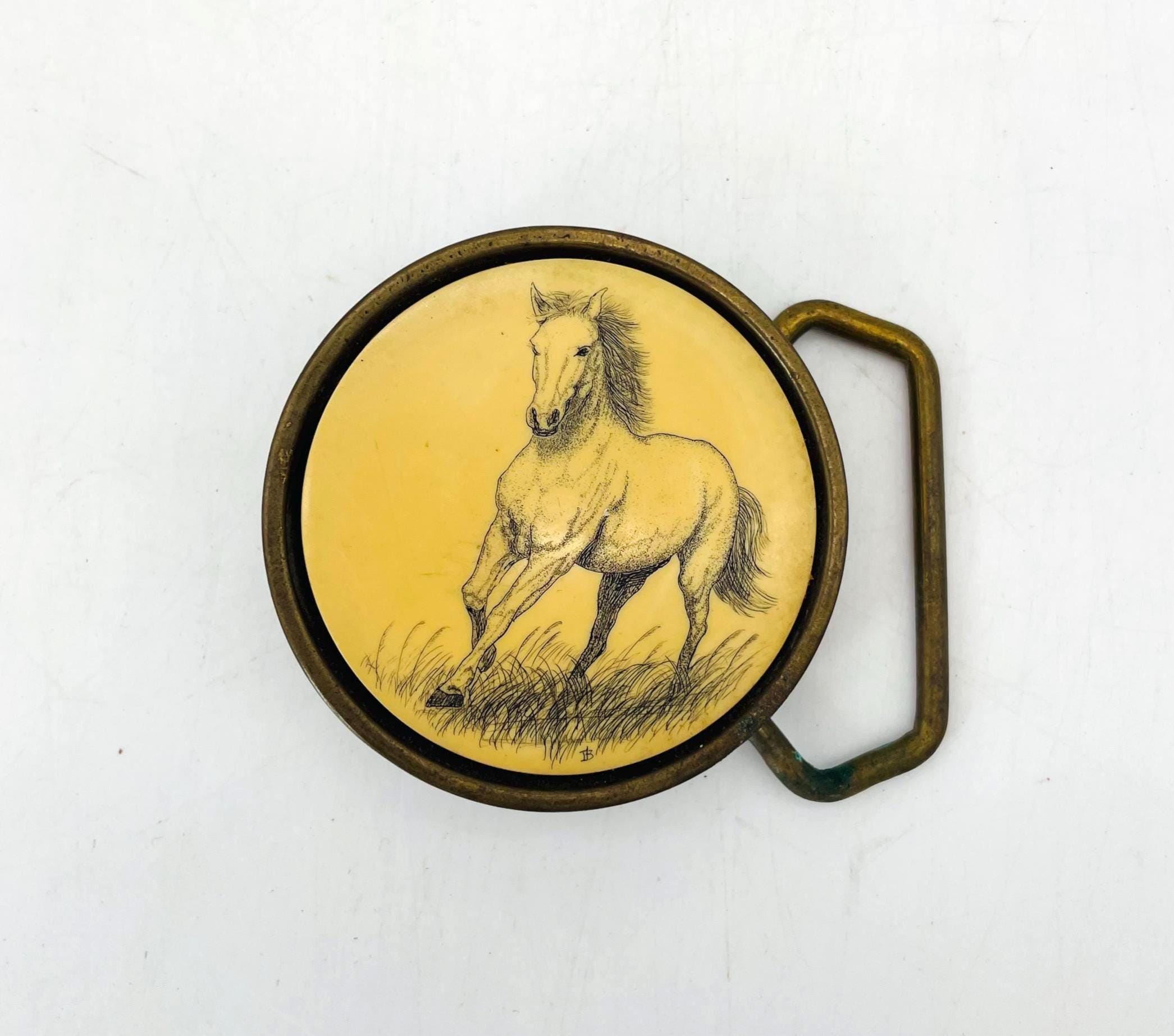 1981 Barlow Solid Brass Belt Buckle, Made in USA - Country 