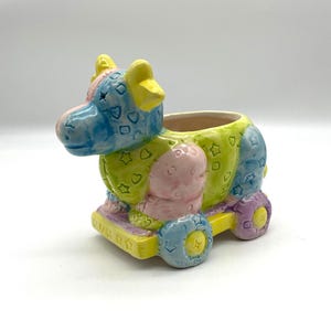 Joli jardinière de vache pastel/décor vintage pour chambre de bébé