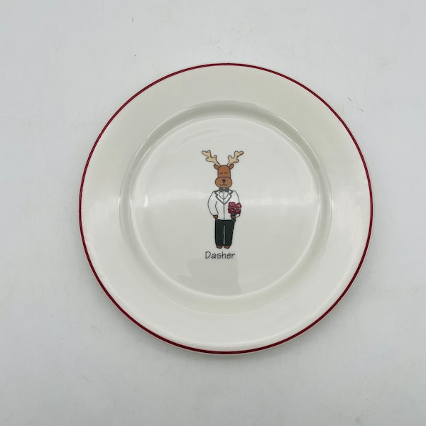 Cute Dasher Reindeer Salad/Snack/Dessert Plate - LTD Commodities, Inc.