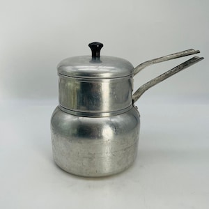 Wear Ever 3 Pc.  Aluminum Double Boiler/Mid Century Metal Cookware/Made in USA