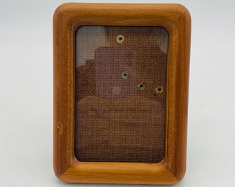 Solid Wood 5" x 3.5" Tabletop/Wall Photo Frame, Honey Color Finish