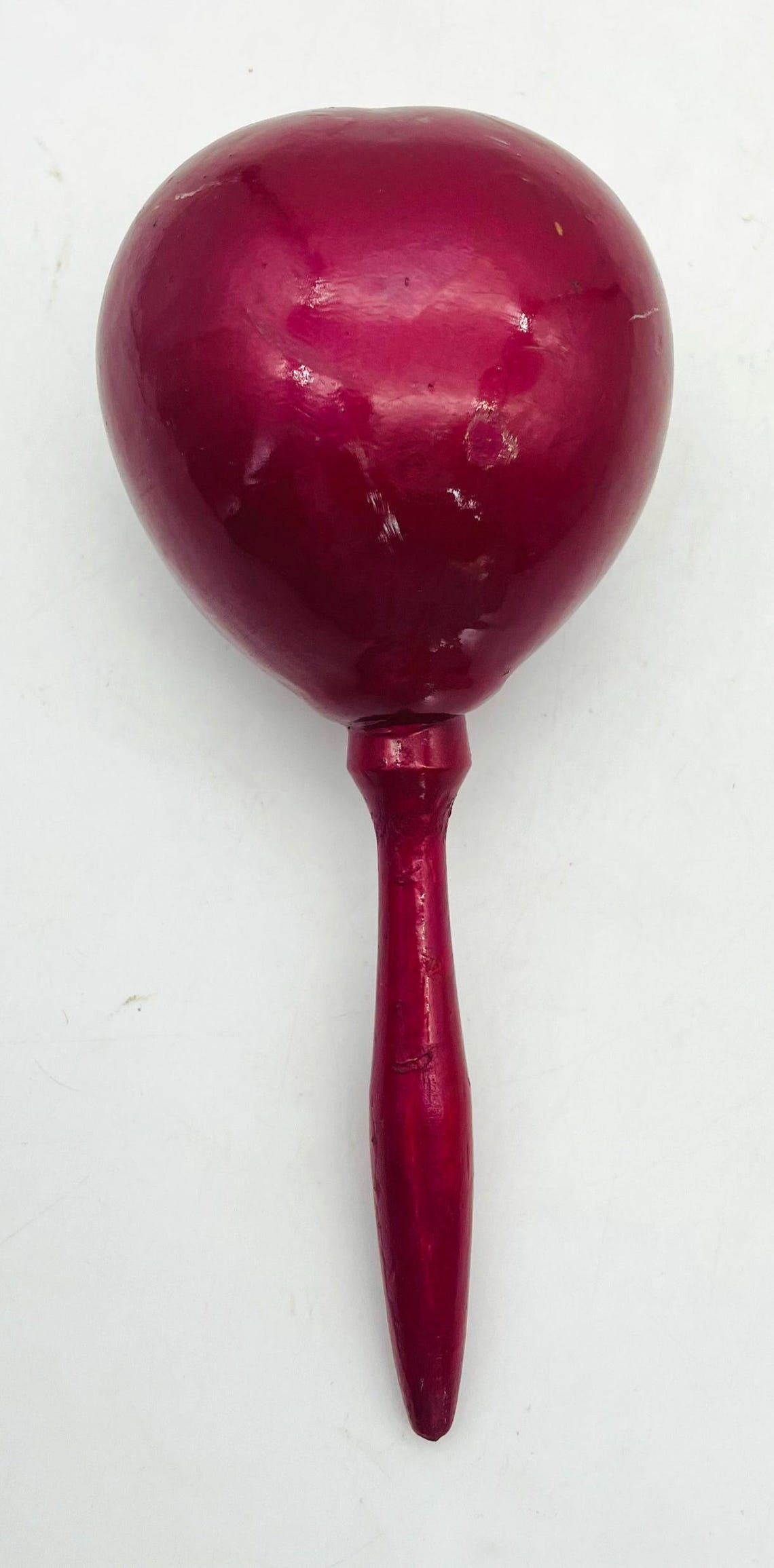 Vintage Handcrafted and Painted Wooden Maraca from Mexico/Maraca Shaker, foto 2 de 5