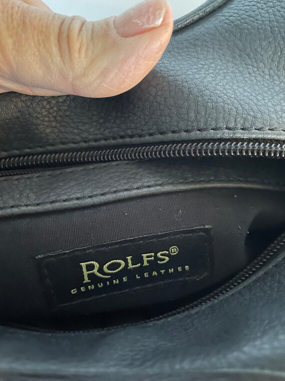 Vintage Rolfs Black Handbag with optional Shoulde… - image 8