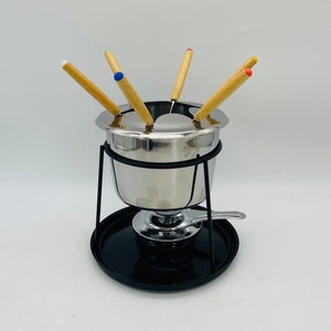 Vintage Stainless Steel 2 Qt. Fondue Set