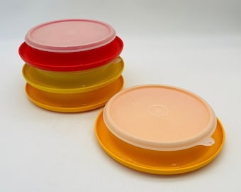 Tupperware Little Diner Spill Plate Bowl with Lids #1317 (Each sold individually)