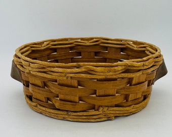 Bolsa de couro e vime para transportar caçarola redonda Pyrex Corning/porta-utensílios de cozinha vintage