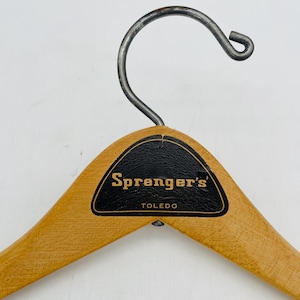 Vintage Sprengers of Toledo Wood Suit and Pants Hanger