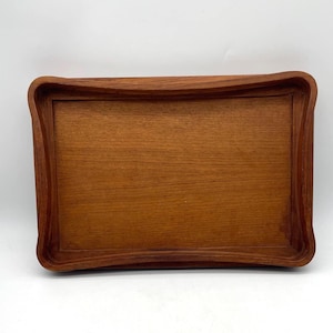 Vintage Dansk Teak Rectangle Curvy Edge Serving Tray