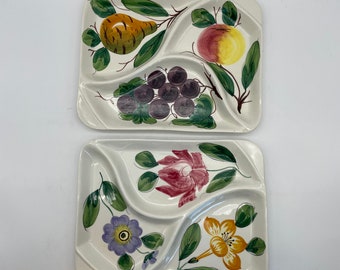 F. B. Handbemalte Keramik geteilte Speisenschalen/Servierschalen/Partytablett - Made in Italy (jeweils separat erhältlich)