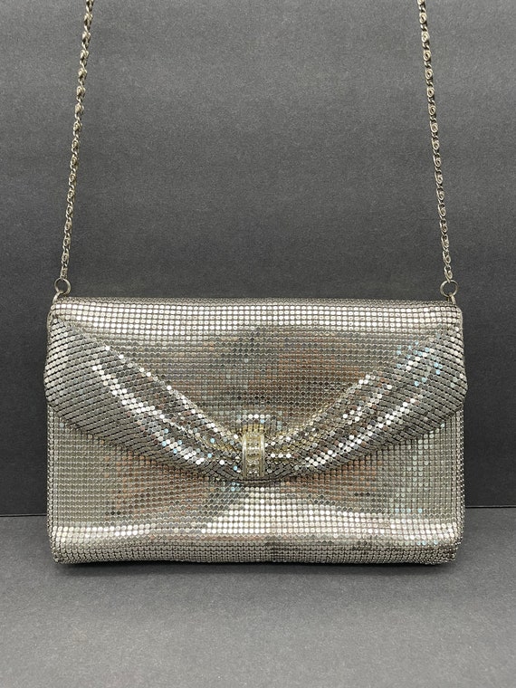 Silver Metal Mesh Evening Clutch With Chain Shoulder - Etsy