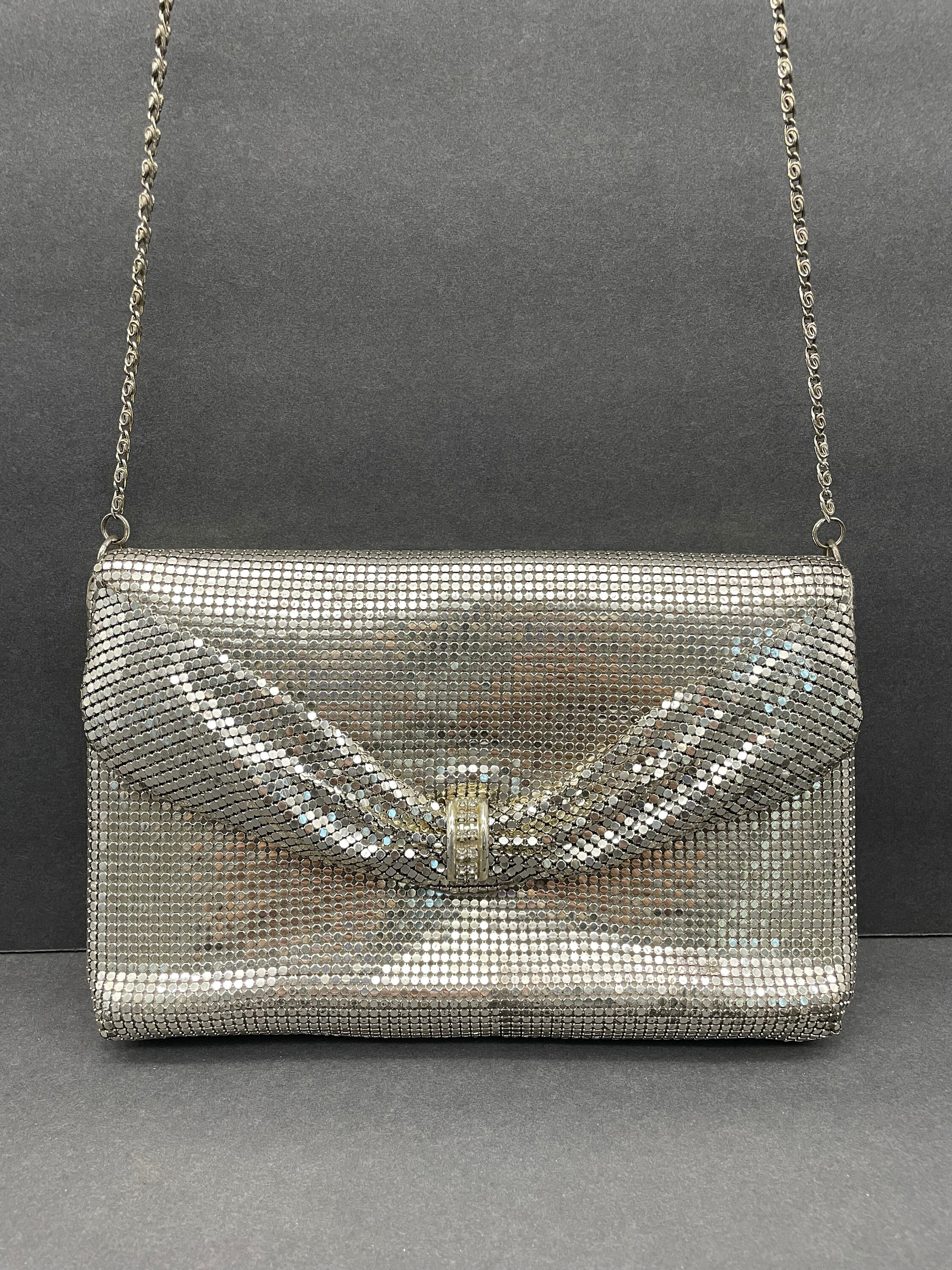 Metallic silver clutch clearance purse
