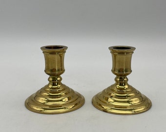 Hallmark Brass Coated 3" Candlesticks/Vintage Brass Candle Holders/Made in Hong Kong